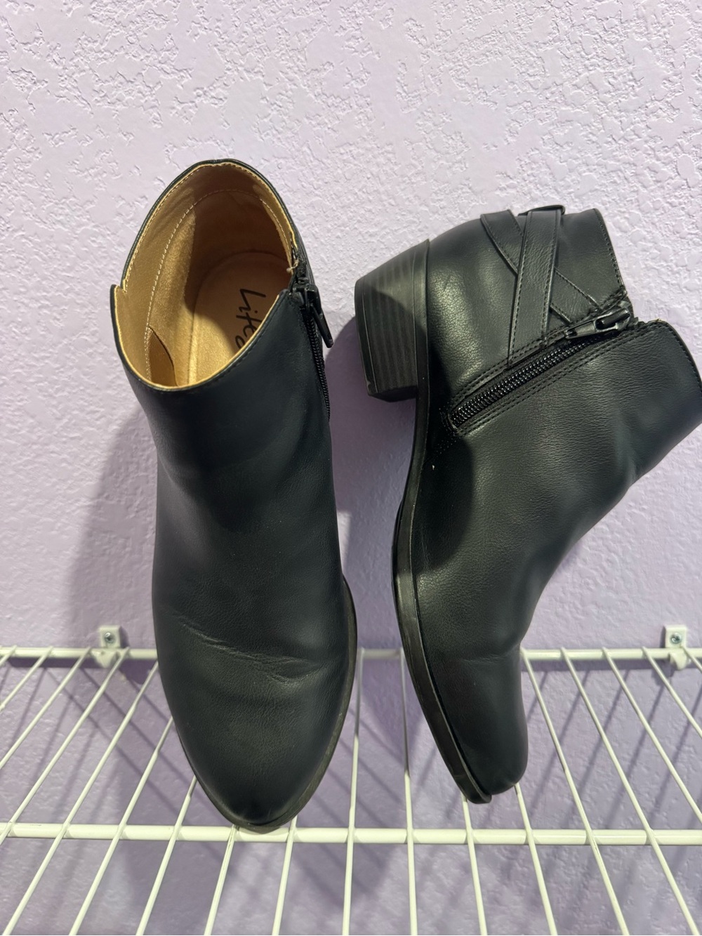LIFE STRIDE, blk leather, 9.5W, comfort, worn 1x